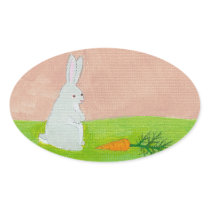 Rabbit carrot fresh modern art colourful painting