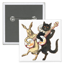 Rabbit & Cat Button