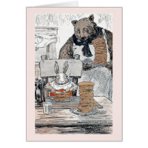 Rabbit Eating Pancake Breakfast Cards