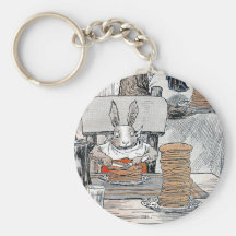 Rabbit Eating Pancake Breakfast Keychain