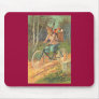 Rabbit on his bicycle delivering eggs ! mouse mats