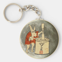 Rabbit on the Moon Key Chains