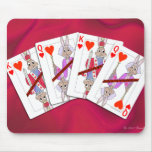 Rabbit Playing Cards on Sheet mousepads