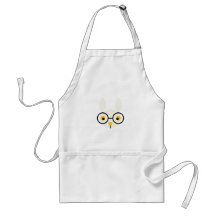 Rabbit Rabbits Bunny Head Cute Glasses Cartoon Aprons