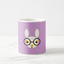 Rabbit Rabbits Bunny Head Cute Glasses Cartoon Coffee Mug