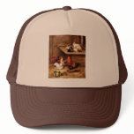 Rabbit rooster hens farm animals bunnies hats