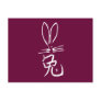 Rabbit with Chinese Character Postcard