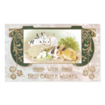 Rabbits and Eggs Art Nouveau Easter Rectangle Stickers