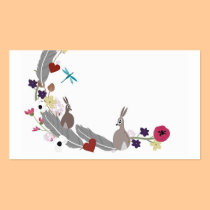 Rabbits and flowers Business Card business cards