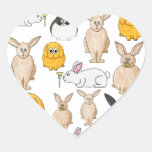 Rabbits. Heart Sticker