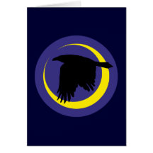 Rabe Mond Halbmond raven moon crescent Karte