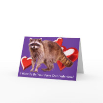 RACCOON BABY Valentine's Day Card