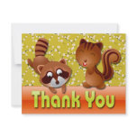 RACCOON & SQUIRREL THANK YOU NOTE CARD invitations