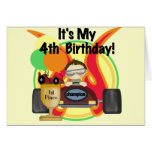 Race Car 4th Birthday Tshirts and Gifts Cards