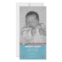 Race Car Birth Announcement Custom Photo Card