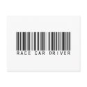 Race Car Driver Bar Code postcards
