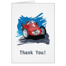 Race Car Thank You Card