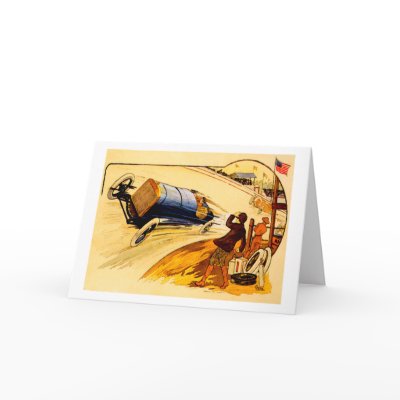 Race Car ~ Vintage Motor Car Poster Greeting Card