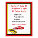 Race Cars Boy's Birthday Invitation