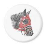 Race Horse Red Silks Portrait magnets