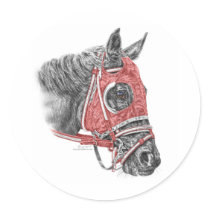 Race Horse Red Silks Portrait