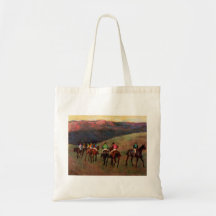 Racehorses in a Landscape jockeys horse art Degas Bags