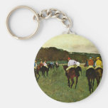 Racehorses In Longchamp By Edgar Degas Key Chain