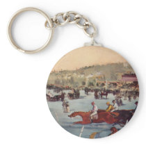 Racing at the Bois de Boulogne - Edouard Manet Key Chain