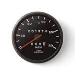 Racing car speedometer, inspired by air-cooled 911 pinback button