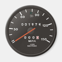Racing car speedometer, inspired by air-cooled 911 magnets
