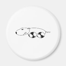 Racing Cartoon Dog Magnet