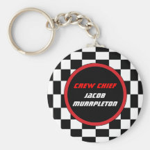 Racing Checkers Custom Keyring Key Chain