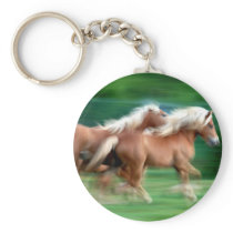 Racing Palomino Horses Keychain
