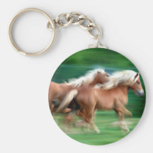 Racing Palomino Horses Keychain