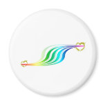 Racing Rainbow Hearts Refrigerator Magnet