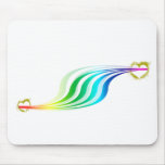 Racing Rainbow Hearts Mouse Pad