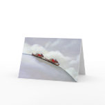 Racing rats skiing downhill fun unique rat art cards