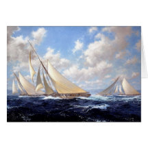 Racing yachts in a bit of a swell card