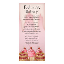Rack Card Bakery Busniess, Caterer, Coffee Shop