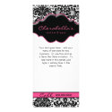 Rack Card Damask White Black Pink Floral Frame rack cards
