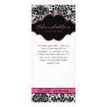 Rack Card Damask White Black Pink Floral Frame rack cards