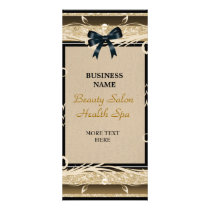 Rack Card Gold Floral Black Bows