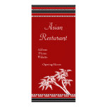 Rack Card Menu Red Black White Asian Bamboo rack cards