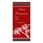 Rack Card Menu Red Black White Asian Bamboo rack cards