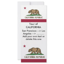 Rack Card with Flag of California, U.S.A.