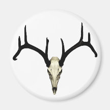 Rackgrafix Buck Skull Magnet, Round