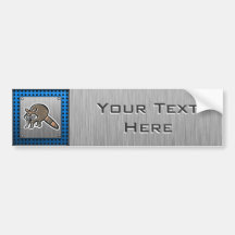 Racoon; Brushed metal-look Bumper Sticker