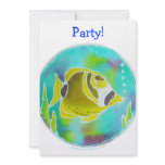 Racoon Butterfly Fish Batik Art invitations