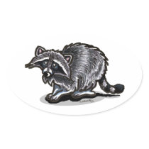 Racoon Lover Oval Sticker
