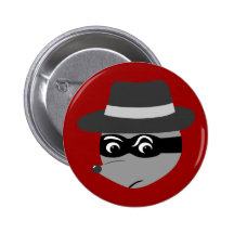 Racoon Mobster Pinback Buttons